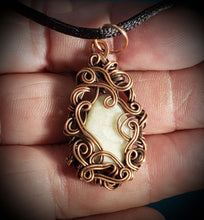 Load image into Gallery viewer, Copper Wire Wrapped Fossil Walrus Ivory Necklace
