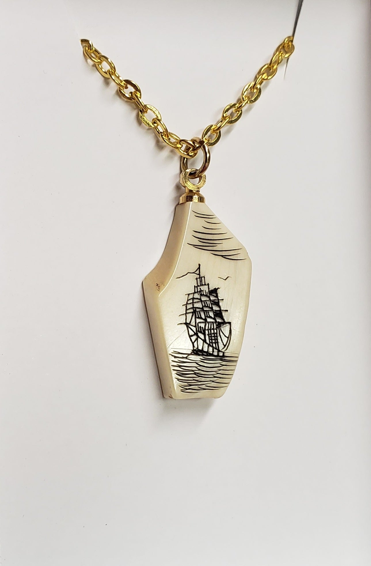 Antique Scrimshawed Necklace