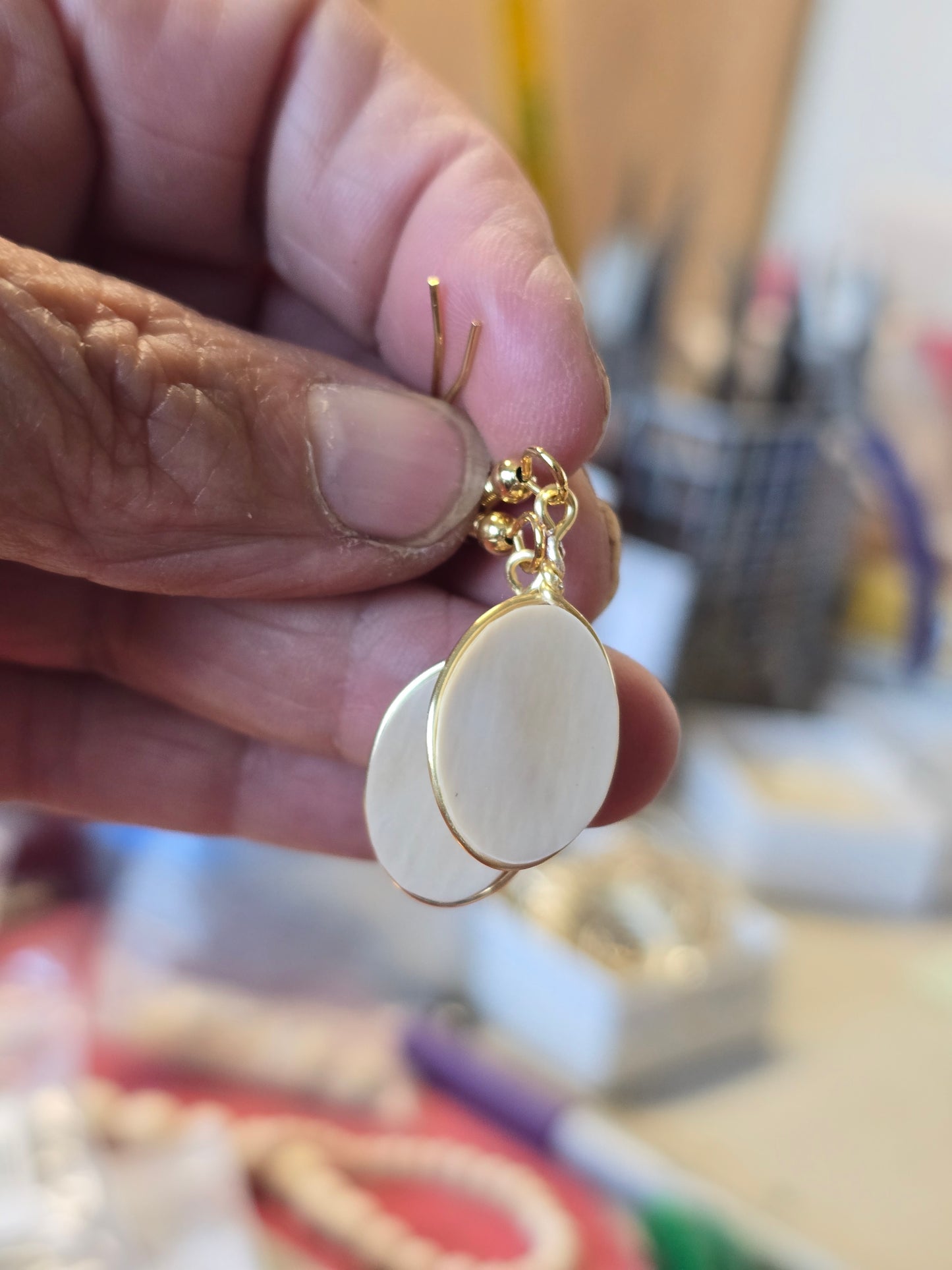 Fossil Mammoth Ivory Earrings