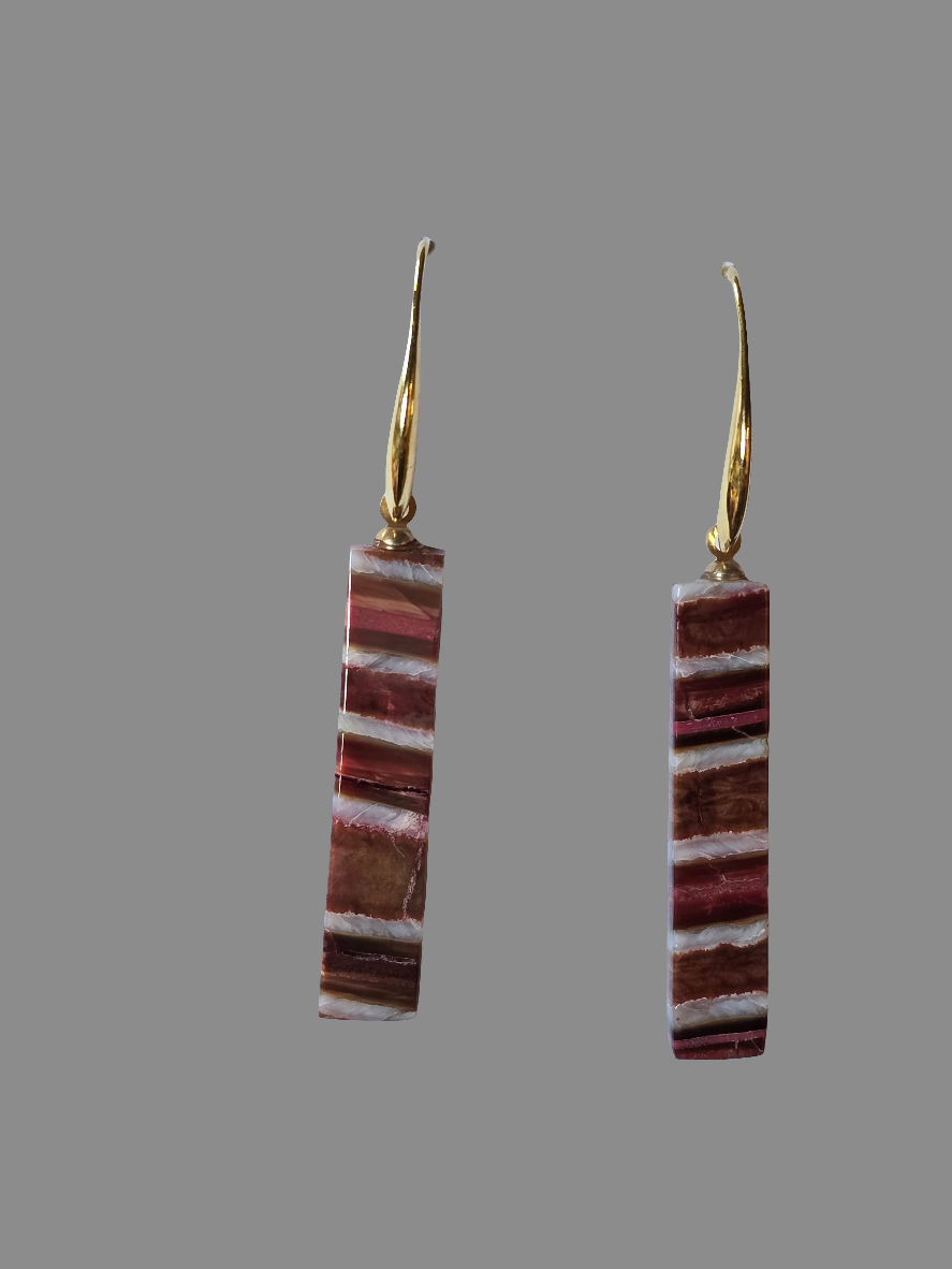Fossil Mammoth Tooth Earrings-Rare