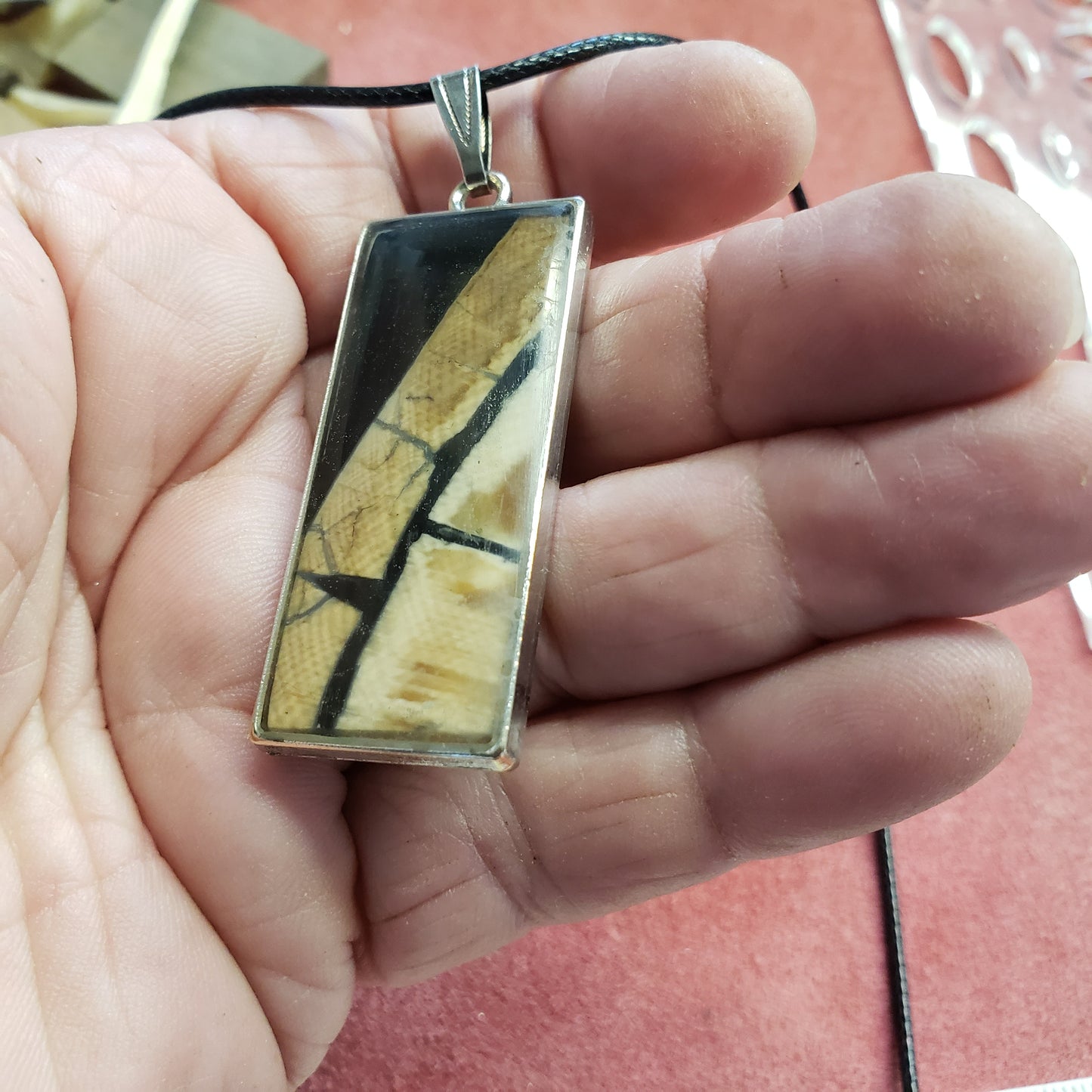 Resin set Fossil Mammoth Ivory Necklace