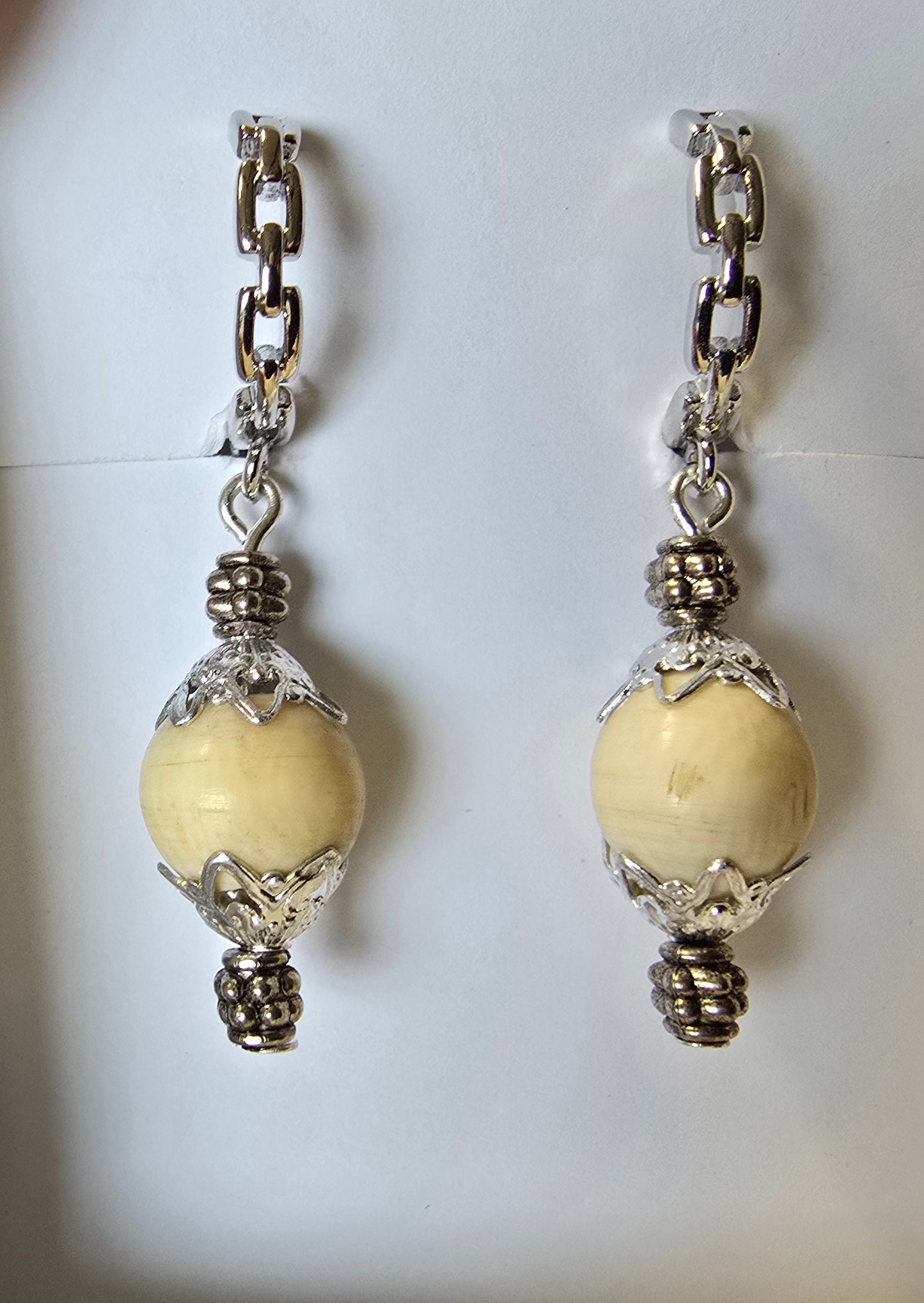 Ancient, Antique, Fossil Mammoth Ivory Earrings