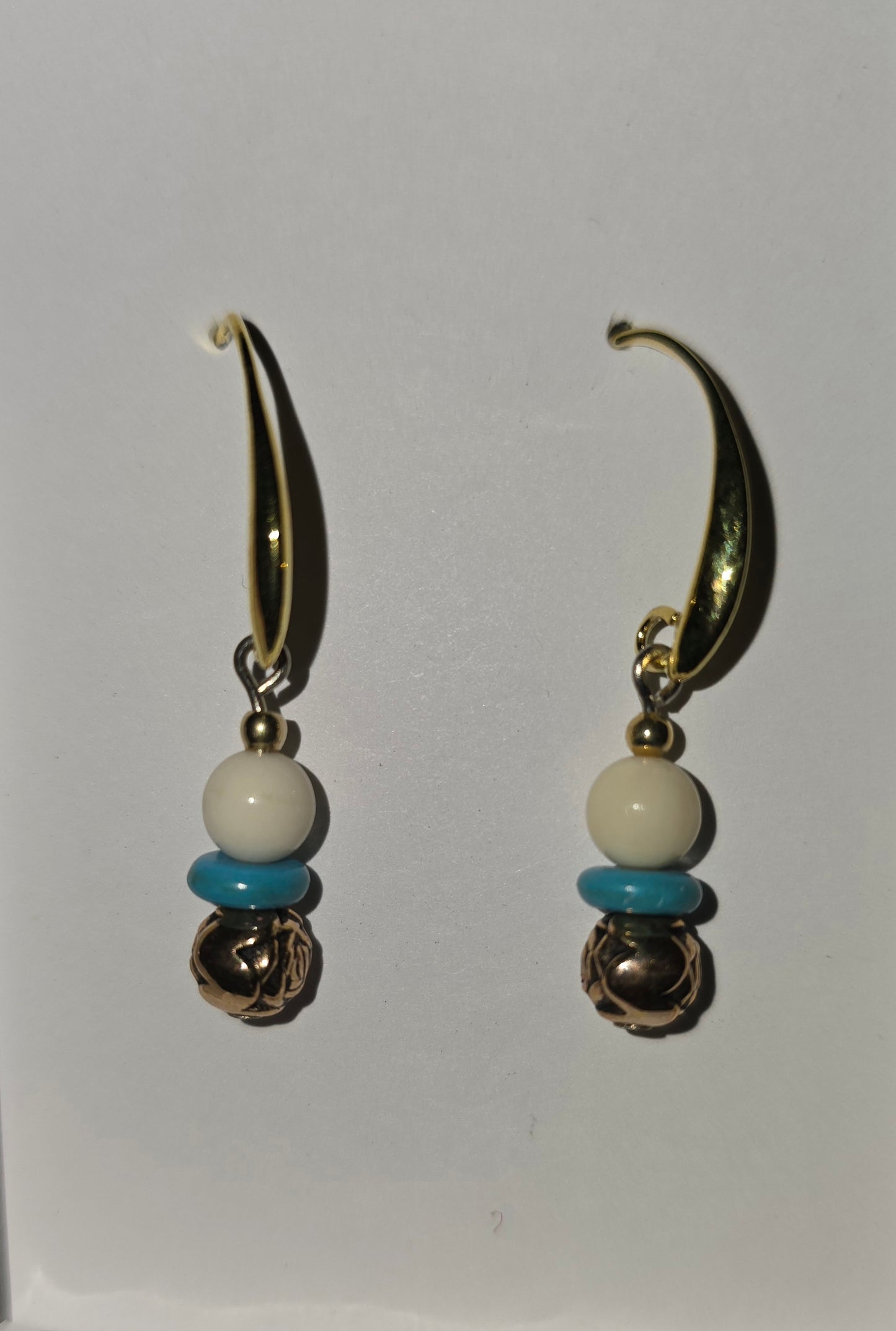 Turquoise Mammoth Ivory Earrings