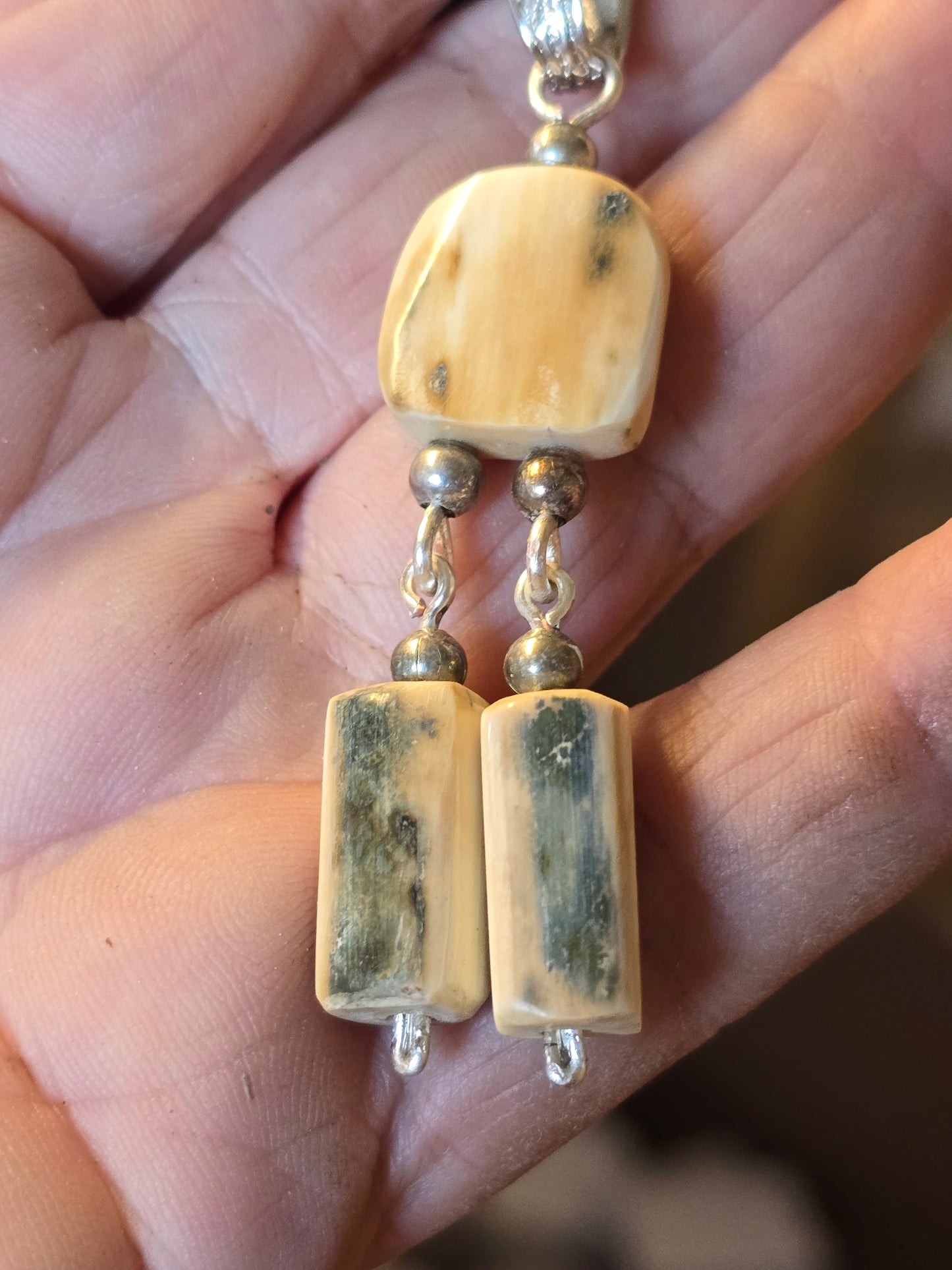 Blue Sheild Mammoth Ivory Necklace