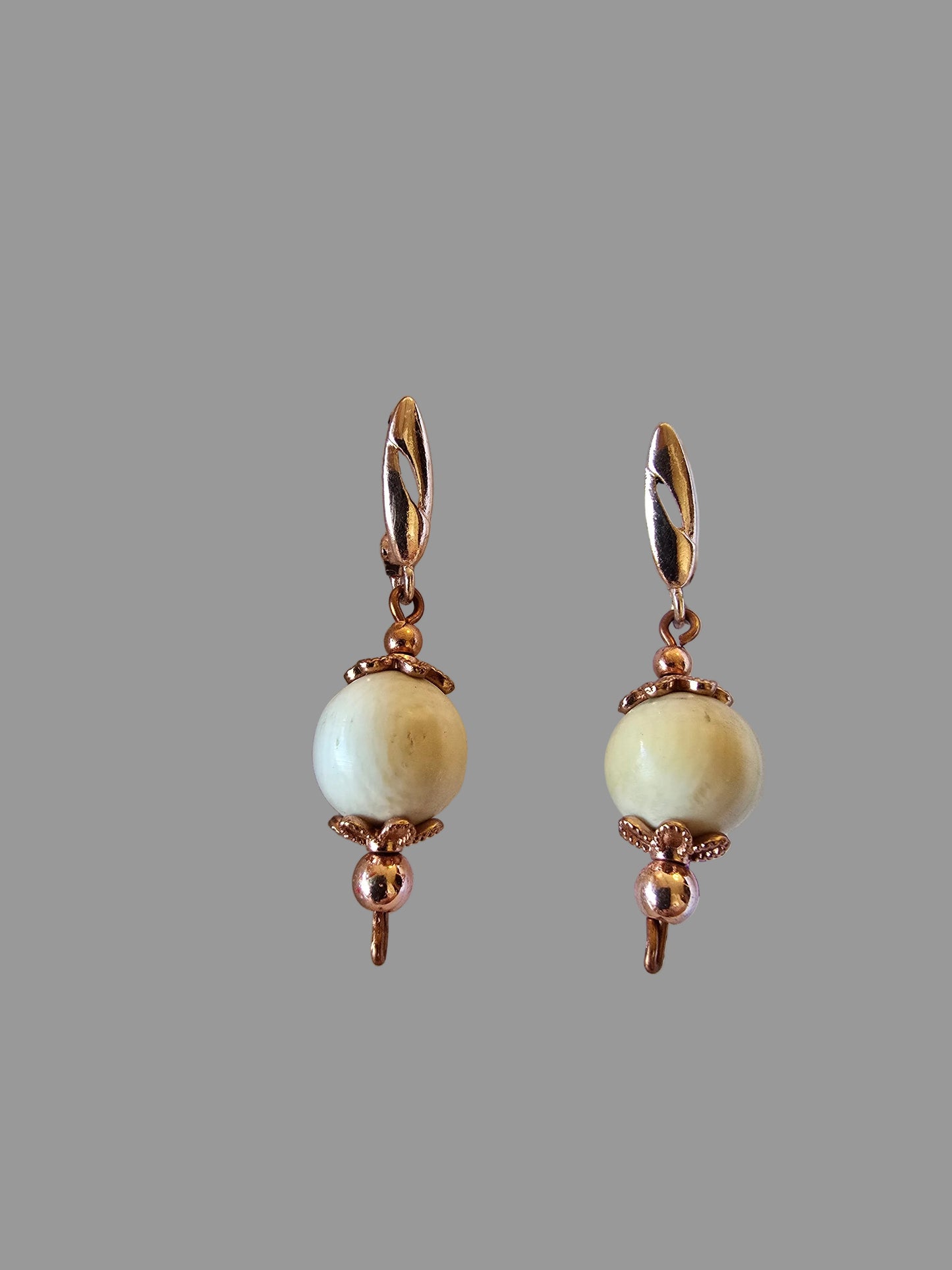 Ancient, Antique, Fossil Mammoth Ivory Earrings