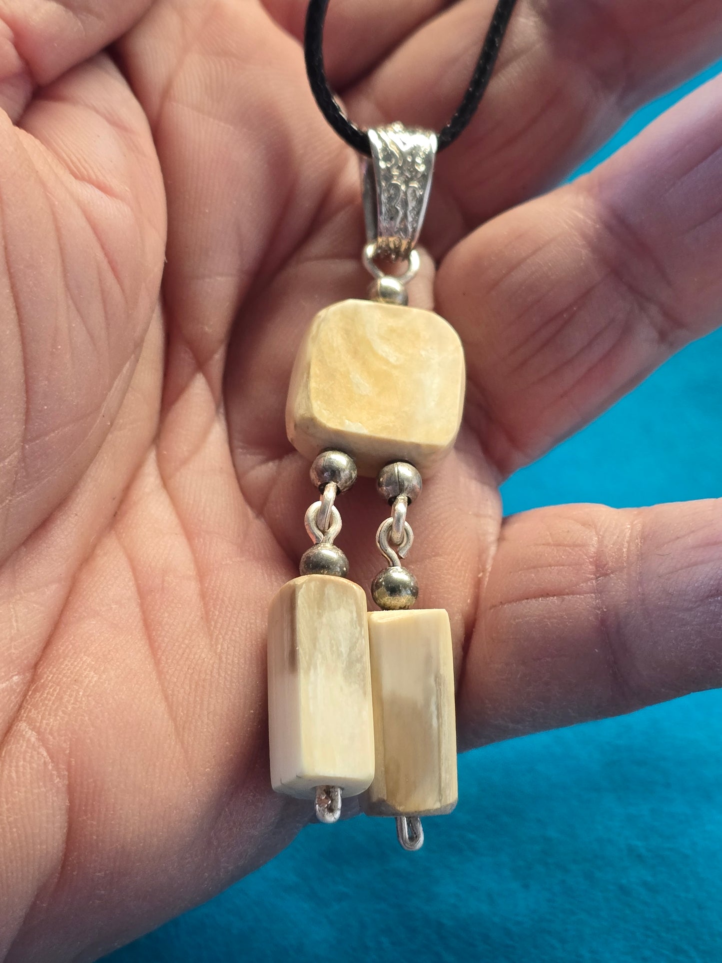Blue Sheild Mammoth Ivory Necklace