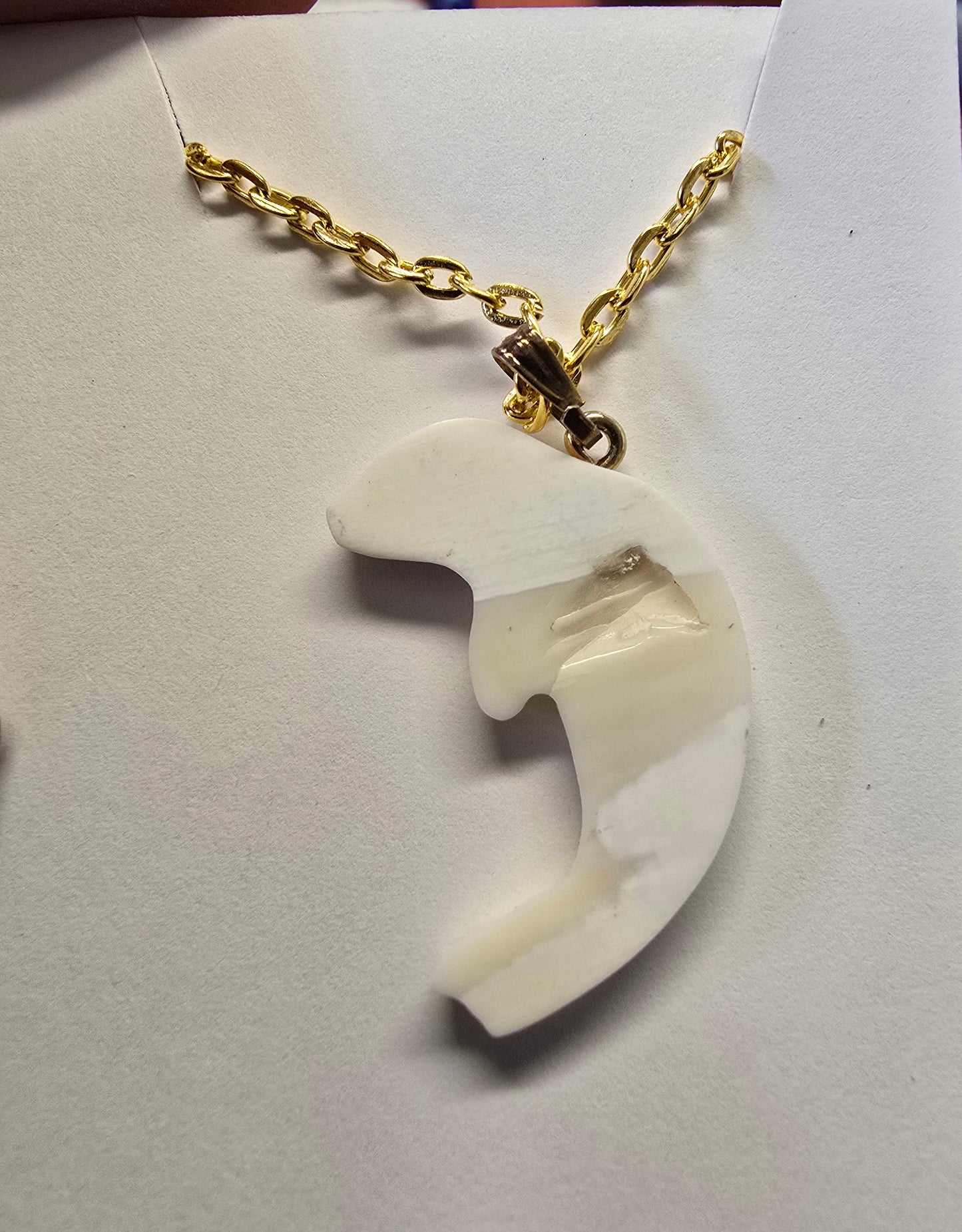 Fossil Walrus Ivory Fur Seal Scrimshaw Necklace