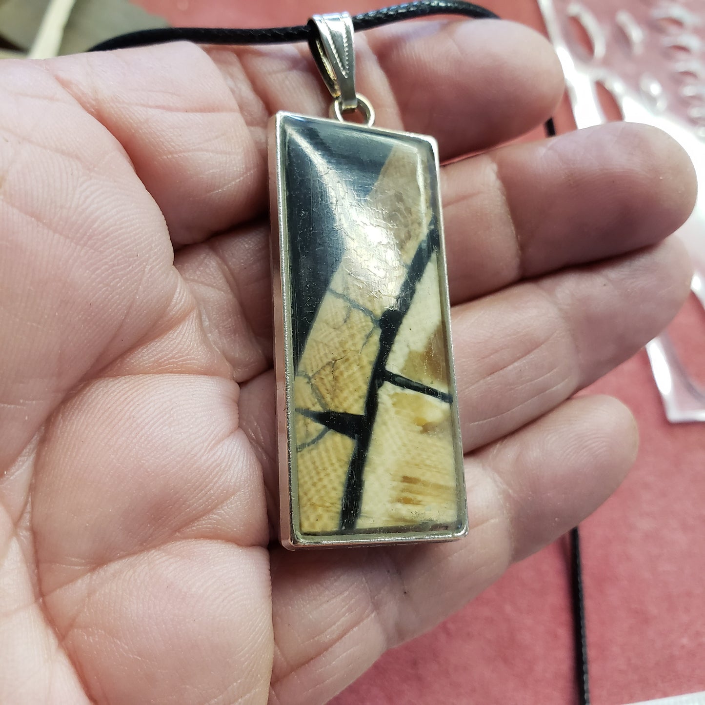 Resin set Fossil Mammoth Ivory Necklace