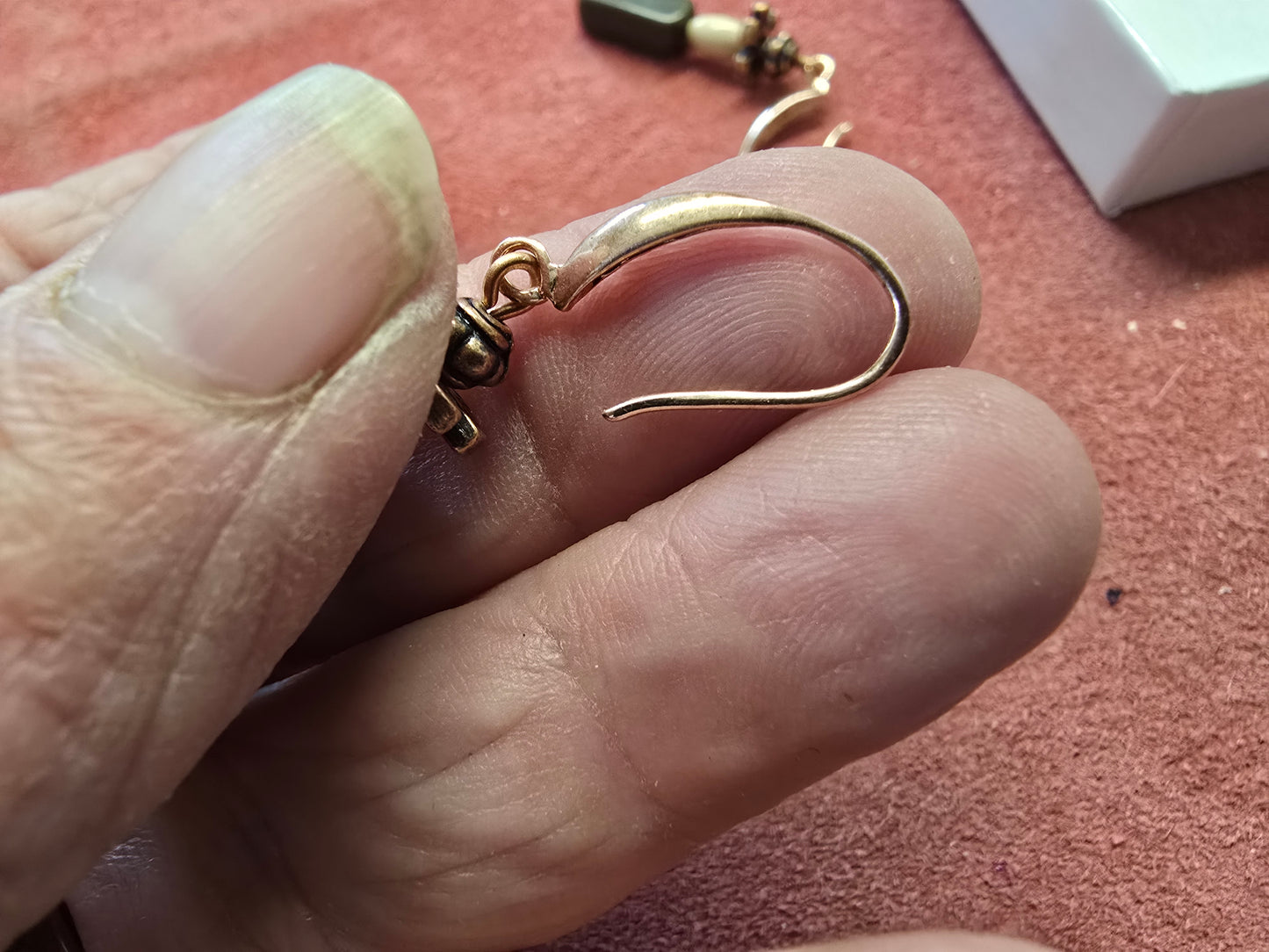 Tiny Copper Fossil Mammoth lvory Earrings