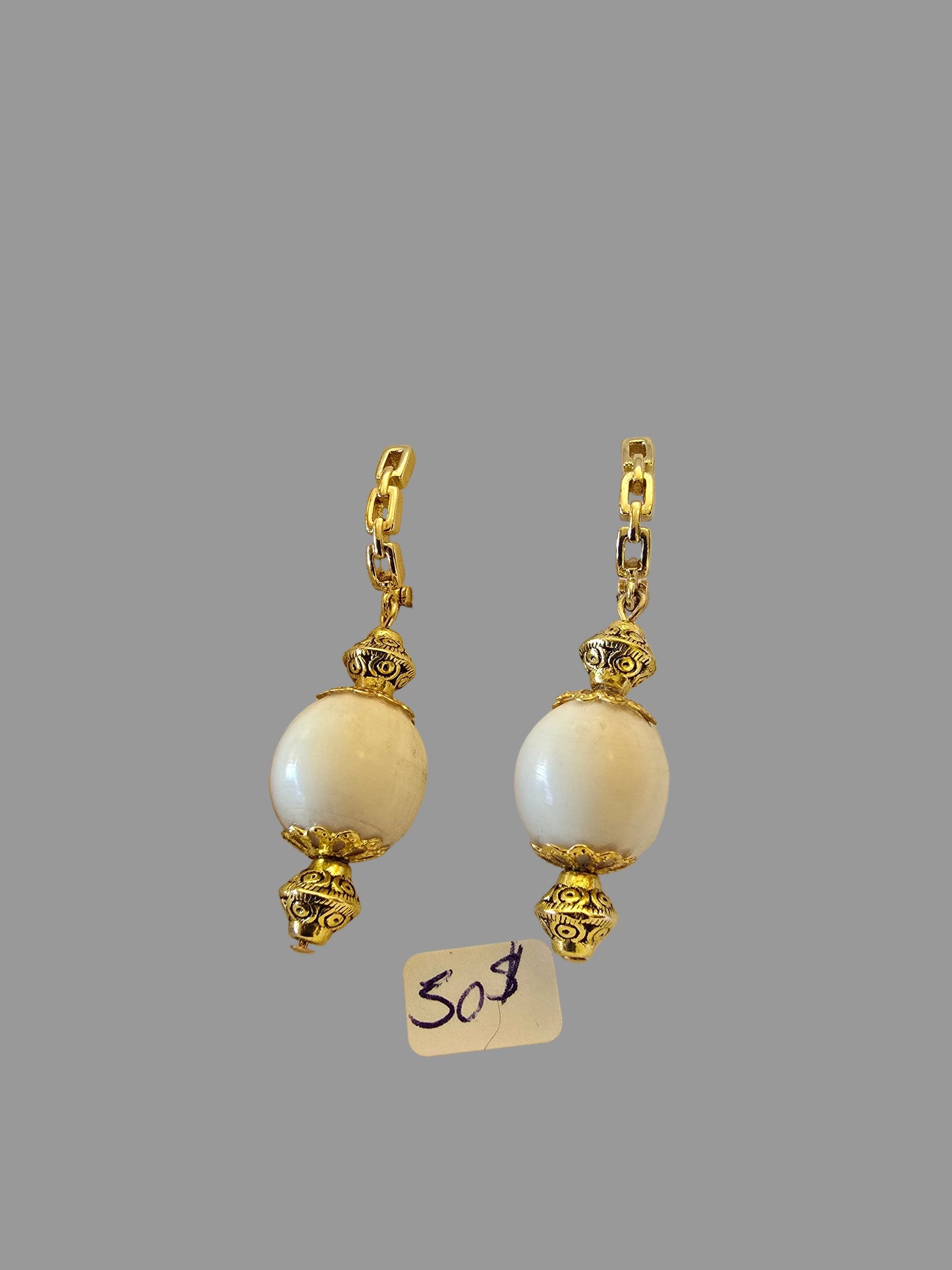 Ancient, Antique, Fossil Mammoth Ivory Earrings