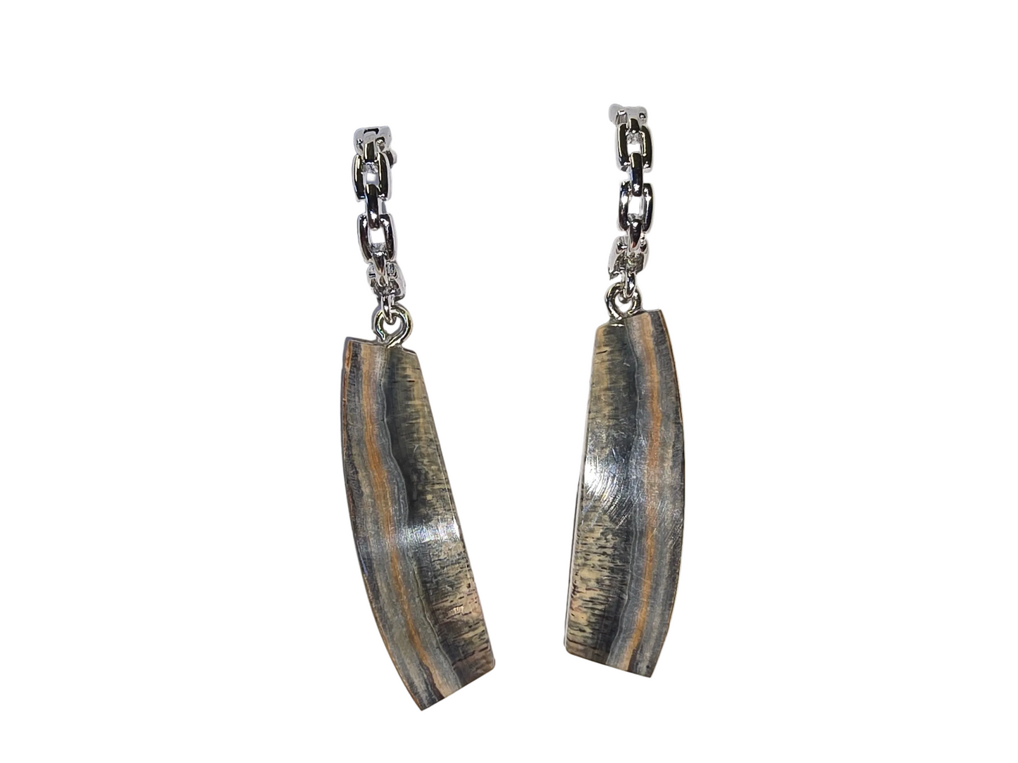 Extremely Rare Siberian Fossil Mammoth Ivory Earrings