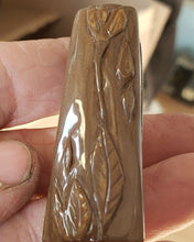 Load image into Gallery viewer, This Money Clip is my first real carving in several years since the loss of my Eyesite. It was a real challenge to accomplish this piece by feel and real great magnification. It is rustic and one of a kind, Hand carved from Alaskan Mammoth Ivory that is a
