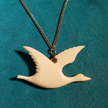 Load image into Gallery viewer, Fossil Walrus Ivory Flying Duck Necklace
