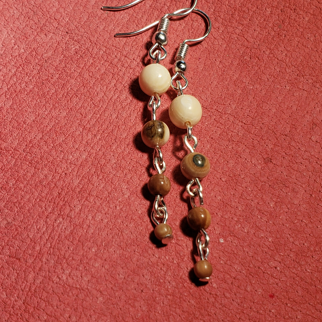 Graduated Fossil Mammoth Ivory Earrings
