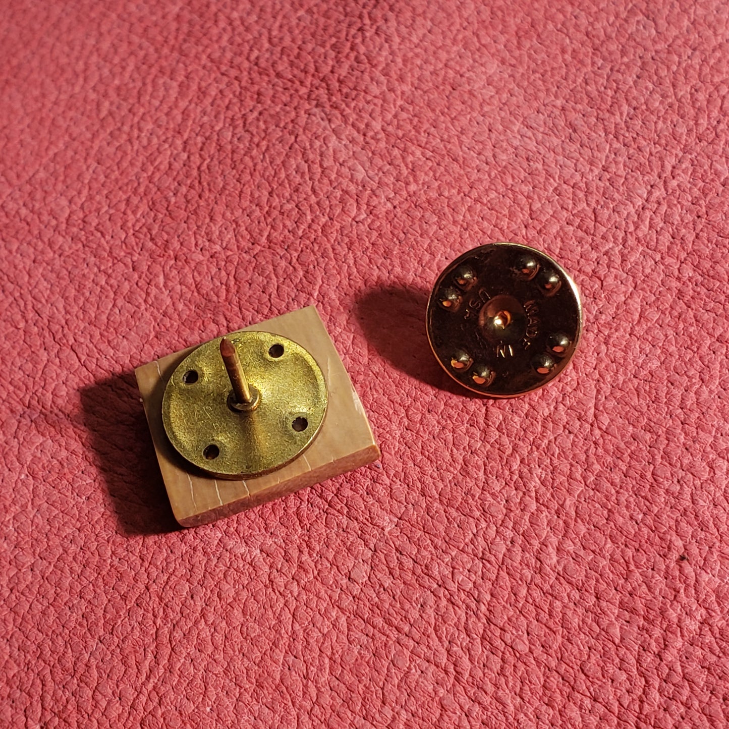 Square Fossil Mammoth Ivory Tie Tack