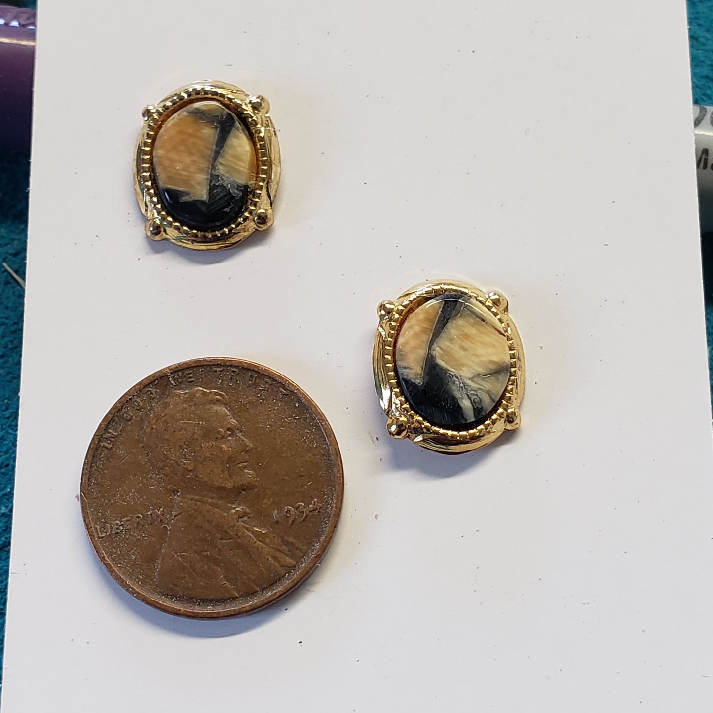 Tiny Fossil Mammoth Ivory Post Earrings