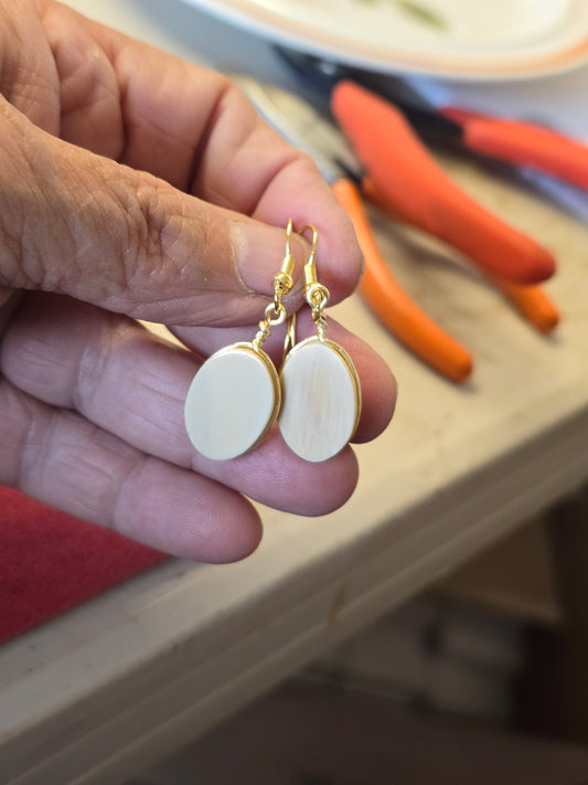 Fossil Mammoth Ivory Earrings