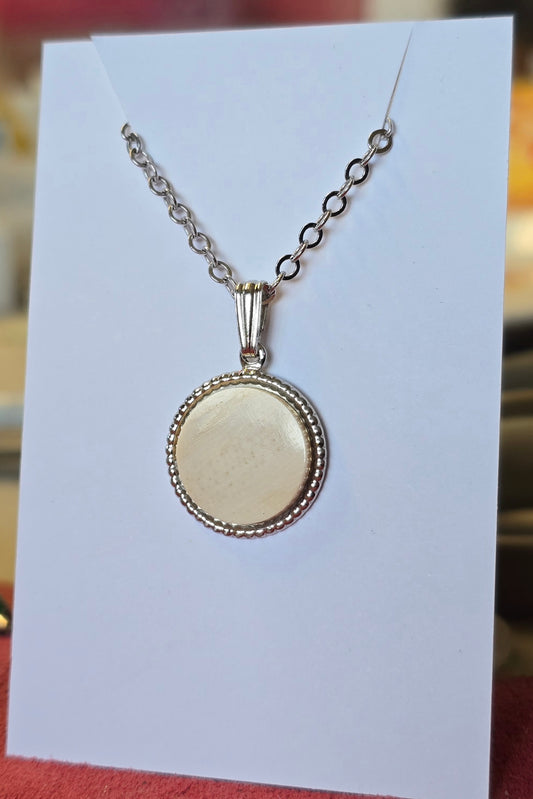 Silver Fossil Mammoth Ivory Necklace