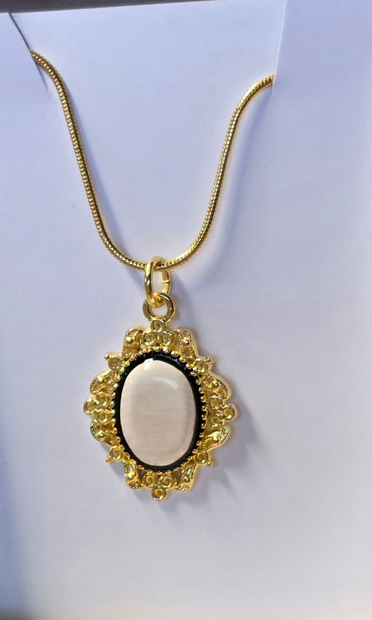 Stunning Gold Fossil Mammoth Ivory Necklace