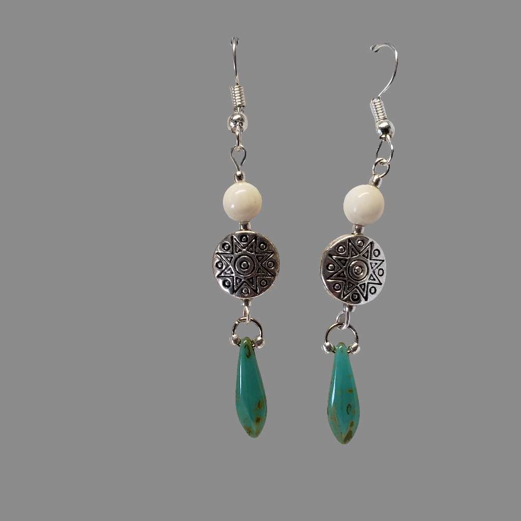 Fossil Alaskan Mammoth Ivory Bead Earrings