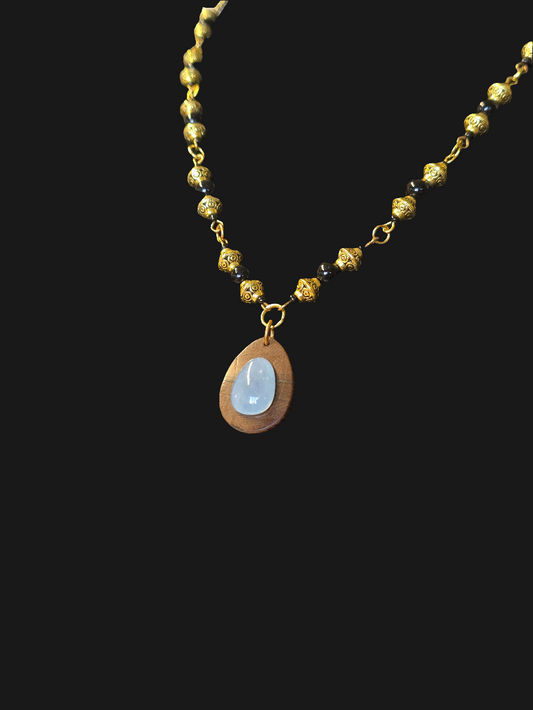 Ethiopian Opal & Mammoth Ivory Necklace
