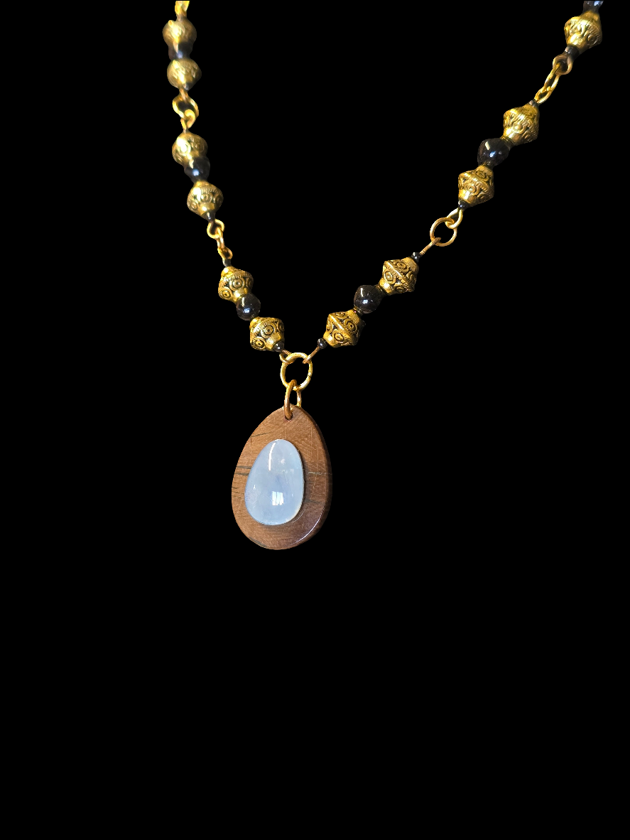 Ethiopian Opal & Mammoth Ivory Necklace