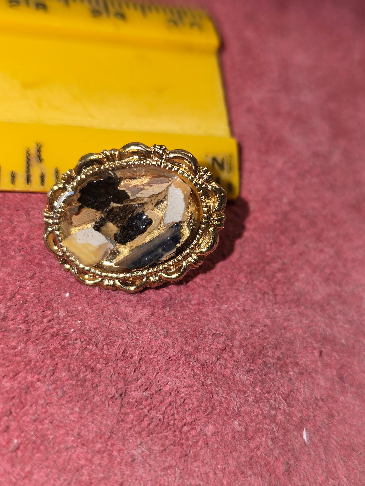 Fossil Mammoth lvory Collage Tie Tack
