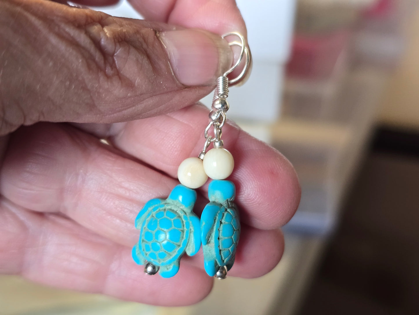 Mammoth Ivory & Turquoise Earrings