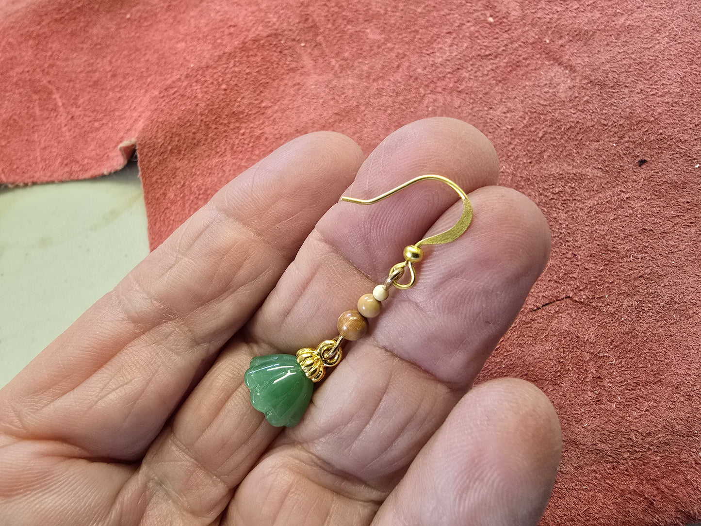 Tiny Fossil Mammoth Ivory Bead Earrings