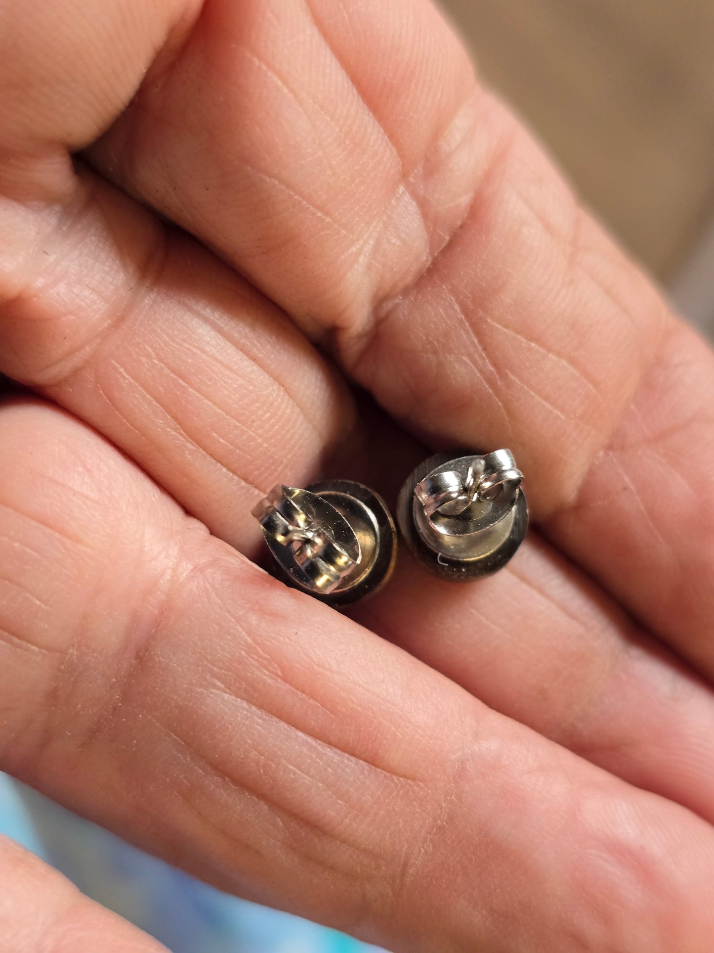 6mm Mastodon Ivory Stud Post Earrings in Silver