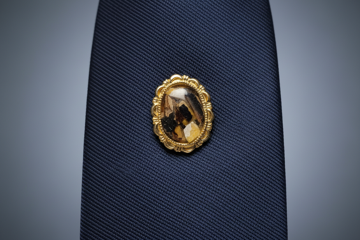 Fossil Mammoth lvory Collage Tie Tack