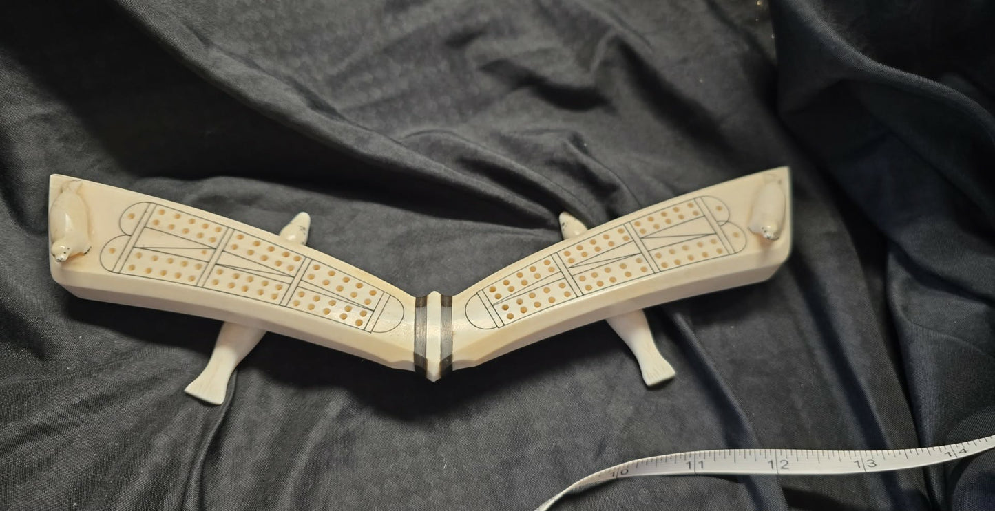 Alaskan Native Made Walrus lvory Cribbage Board
