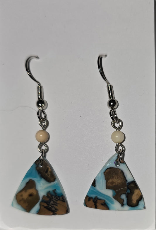 Walnut & Mammoth Ivory Earrings