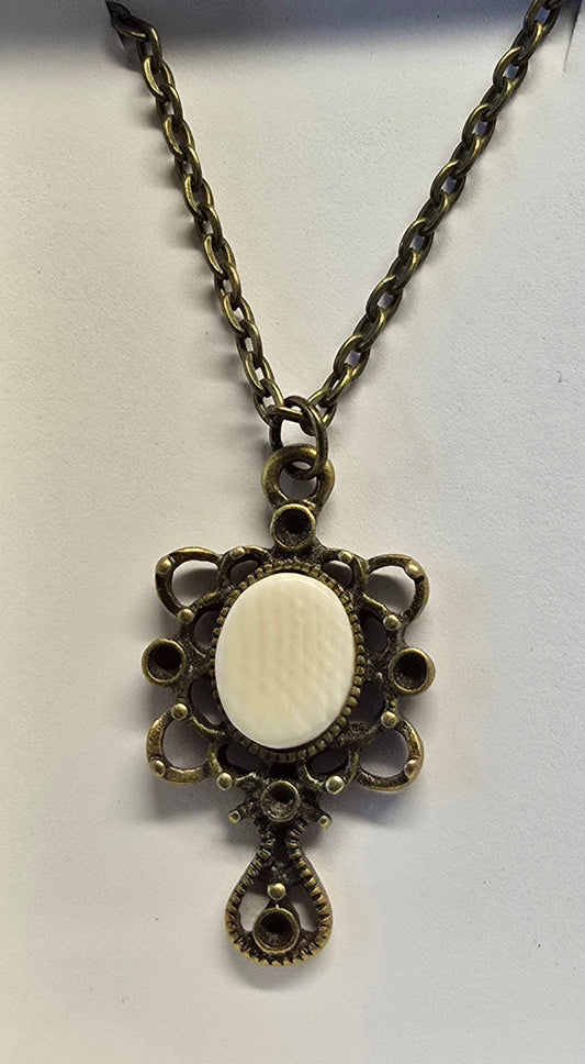 Tiny Bronze Fossil Mammoth lvory Necklace