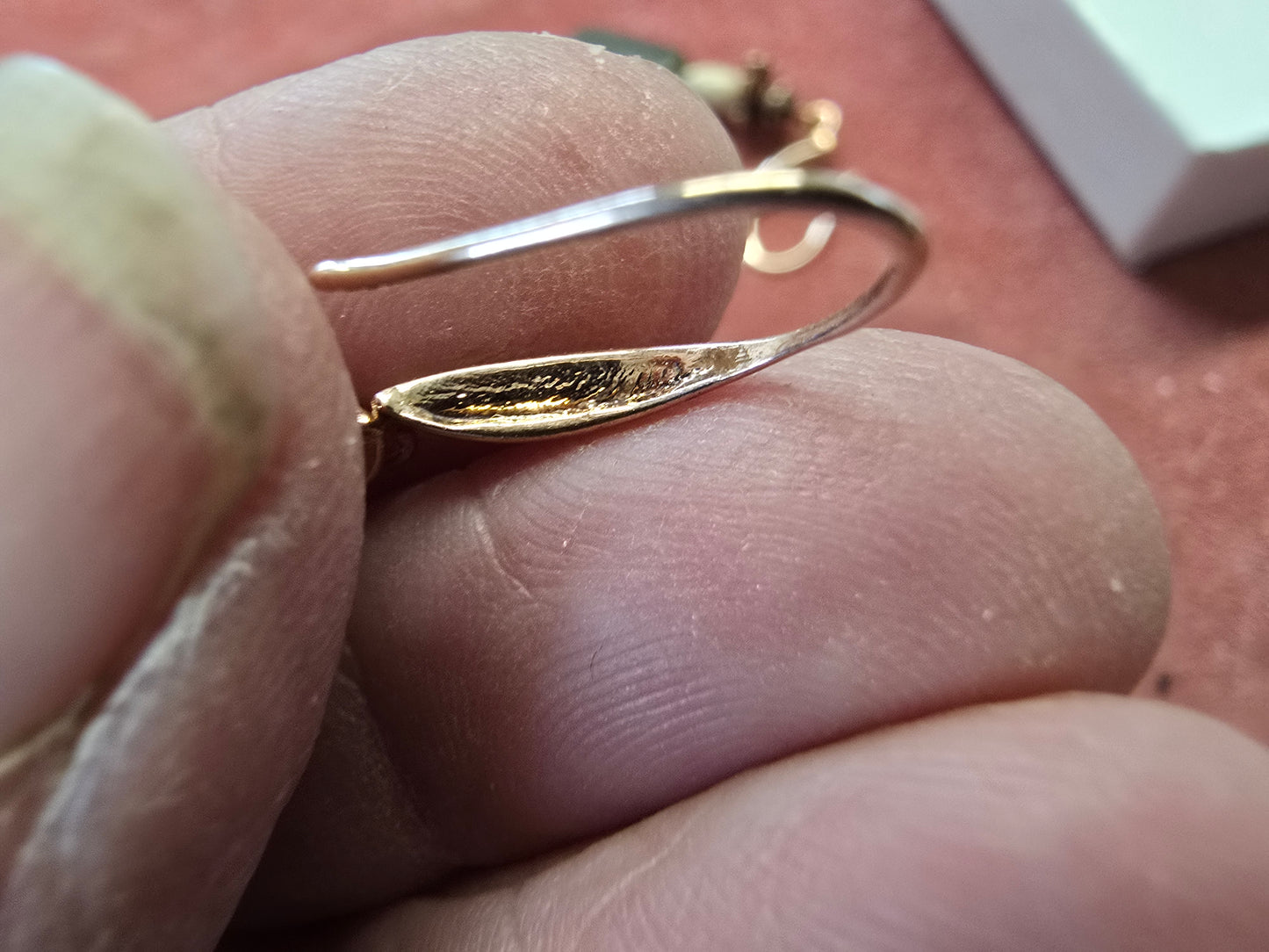 Tiny Copper Fossil Mammoth lvory Earrings