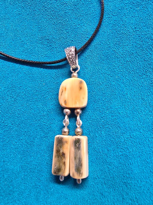 Blue Sheild Mammoth Ivory Necklace