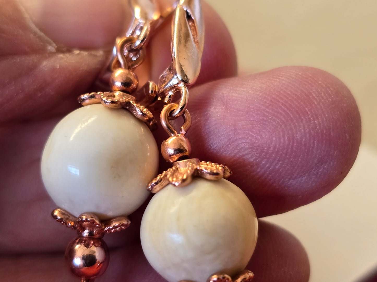 Ancient Fossil Mammoth lvory Bead Earrings