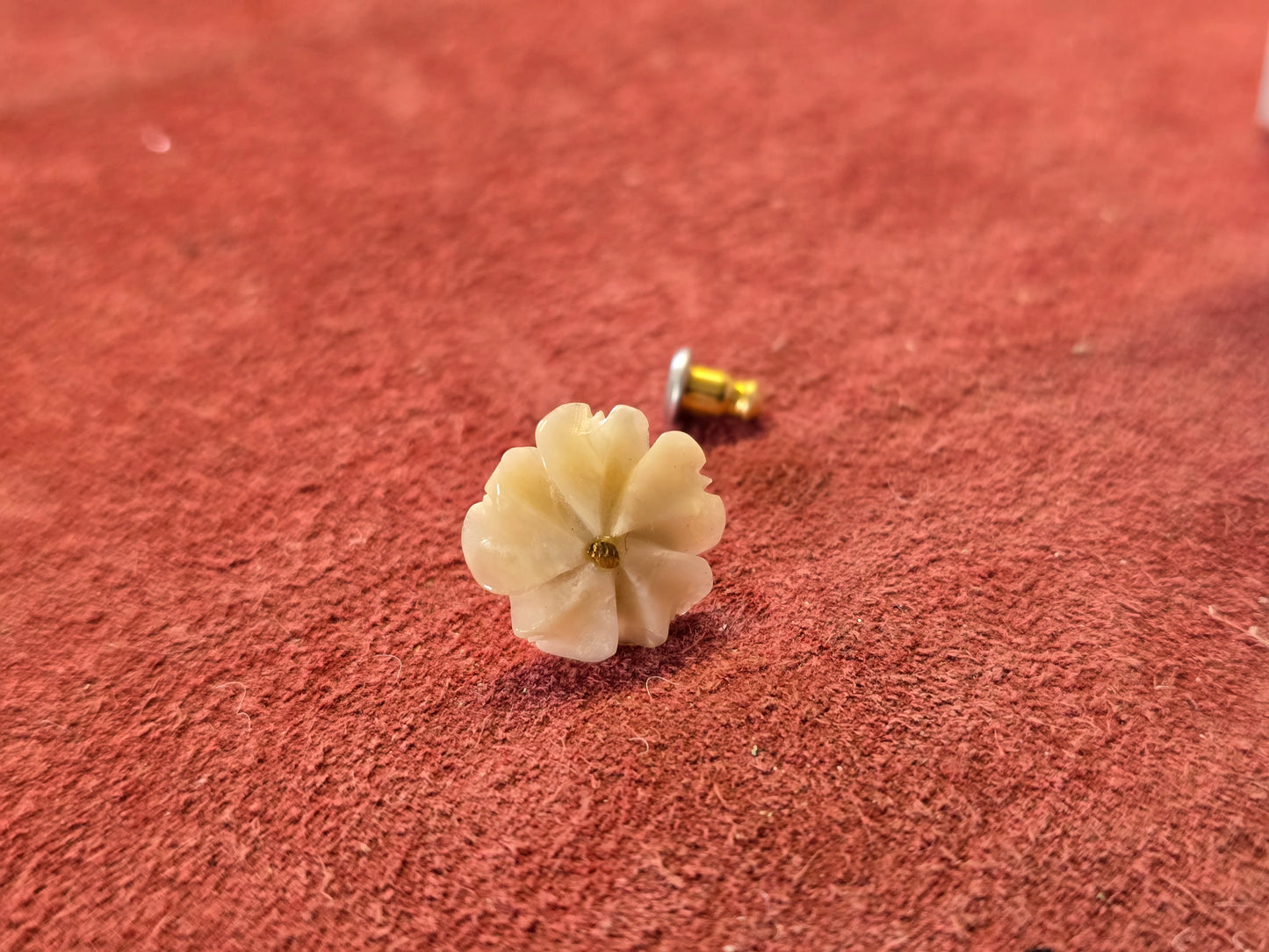 Alaskan Gold Nugget, Fossil Walrus Flower Earrings