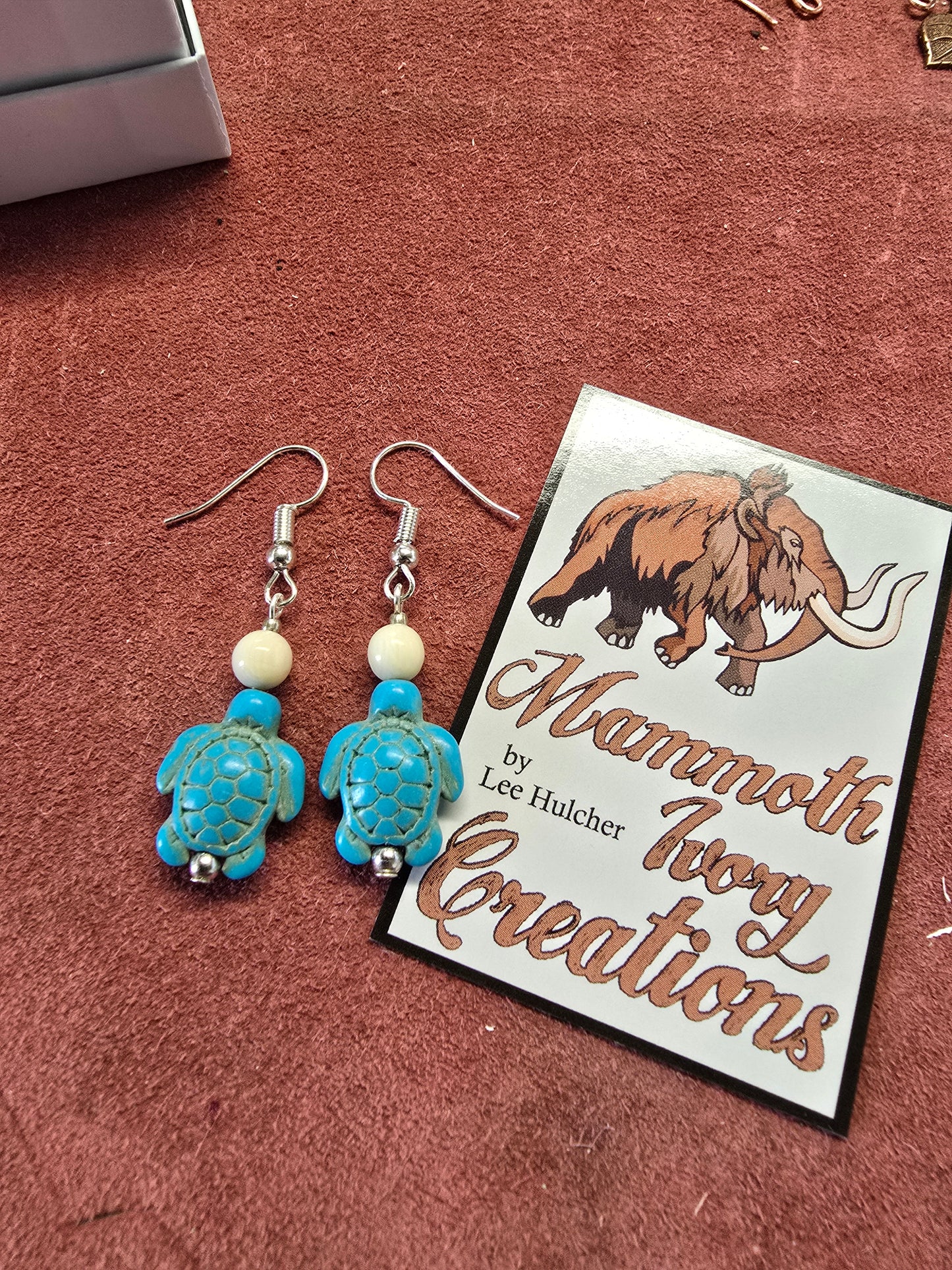 Mammoth Ivory & Turquoise Earrings