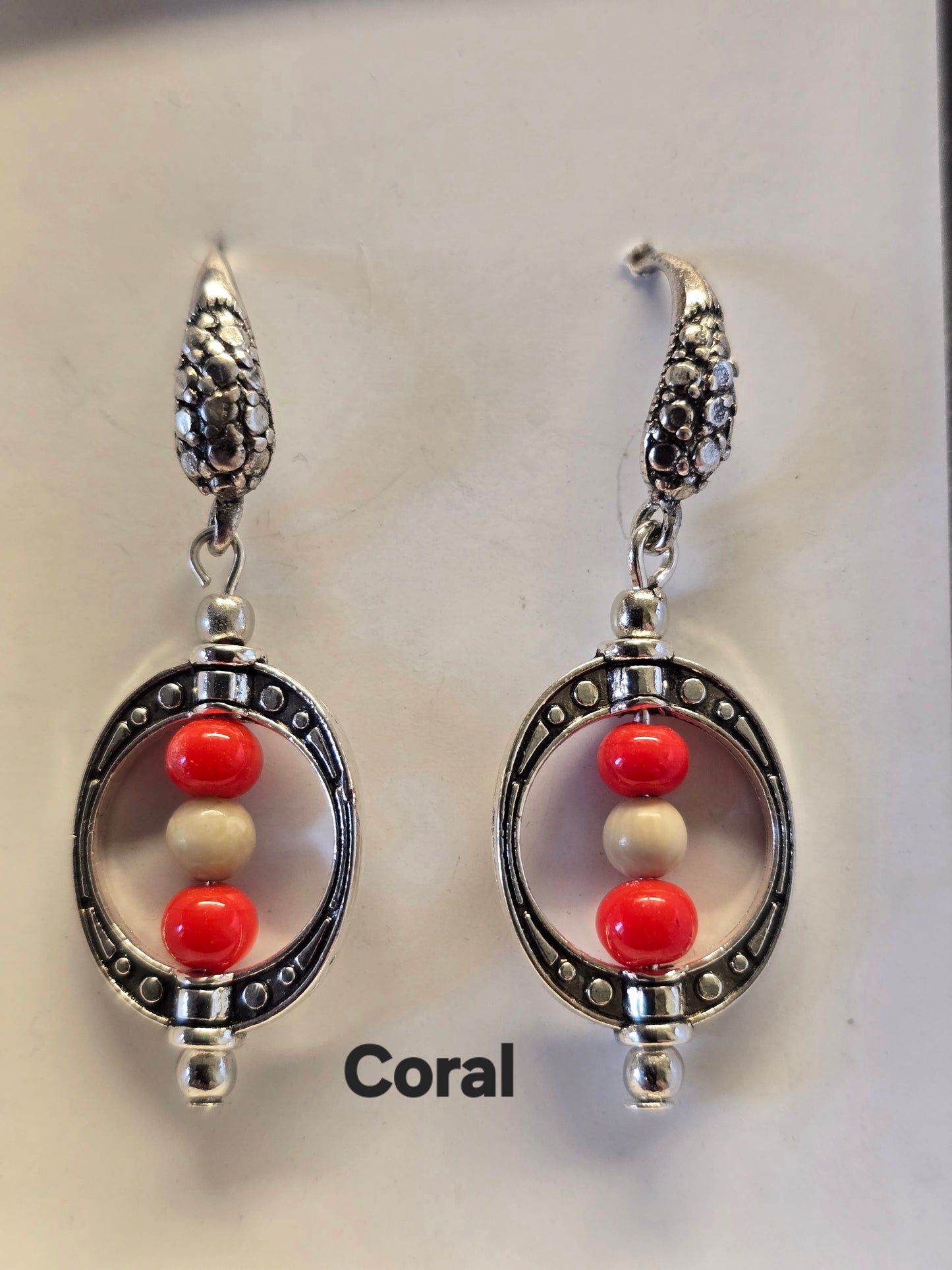 Gemstone & Fossil Ivory Earrings