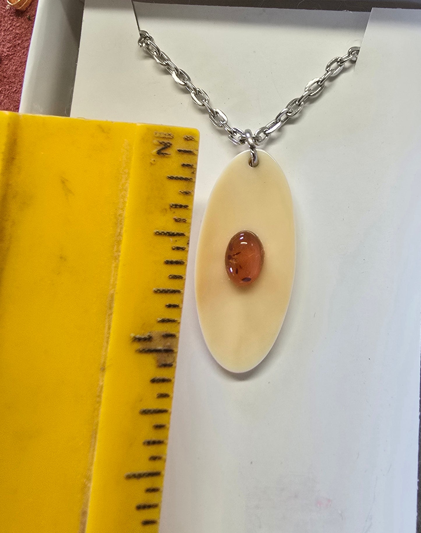 Fossil Walrus and Baltic Amber Necklace