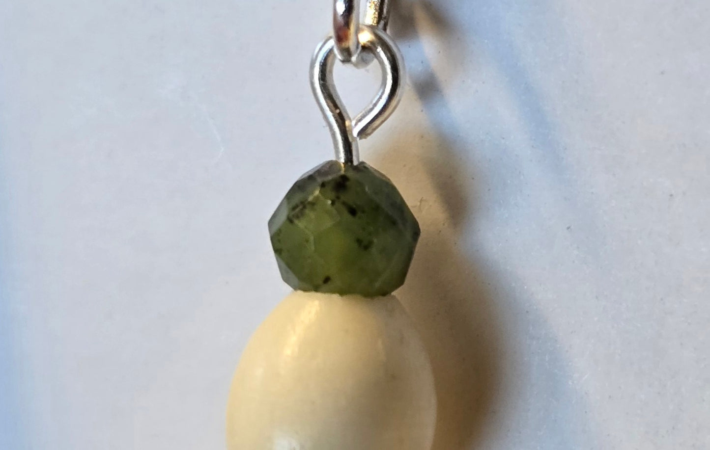 Hand carved Fossil Mammoth Ivory Hawaiian Pikake bead earrings