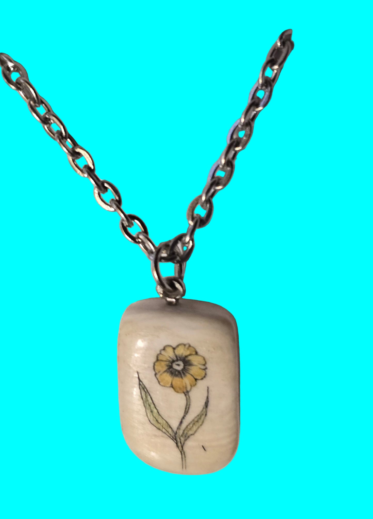 Scrimshawed Fossil Walrus Ivory Necklace