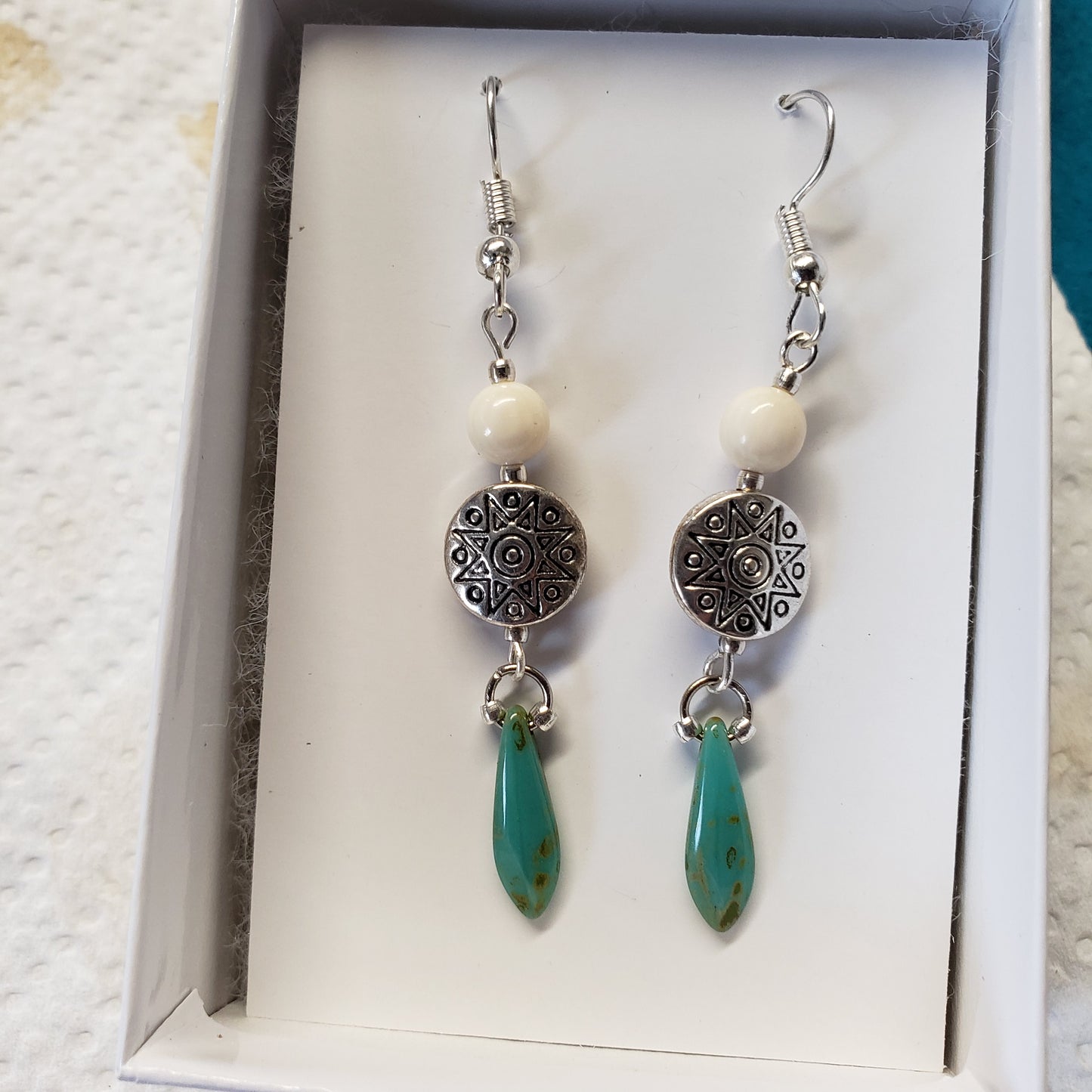 Fossil Alaskan Mammoth Ivory Bead Earrings