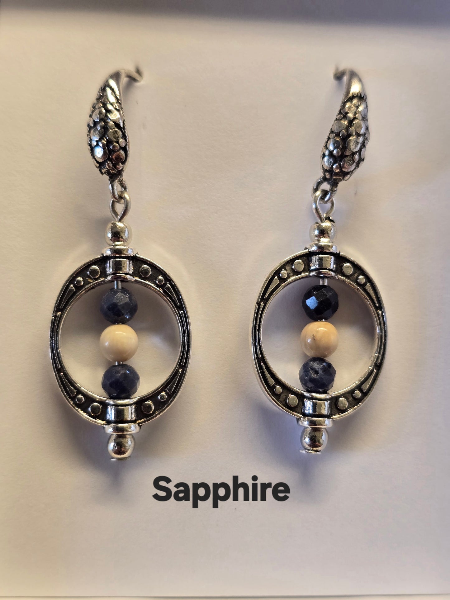 Gemstone & Fossil Ivory Earrings