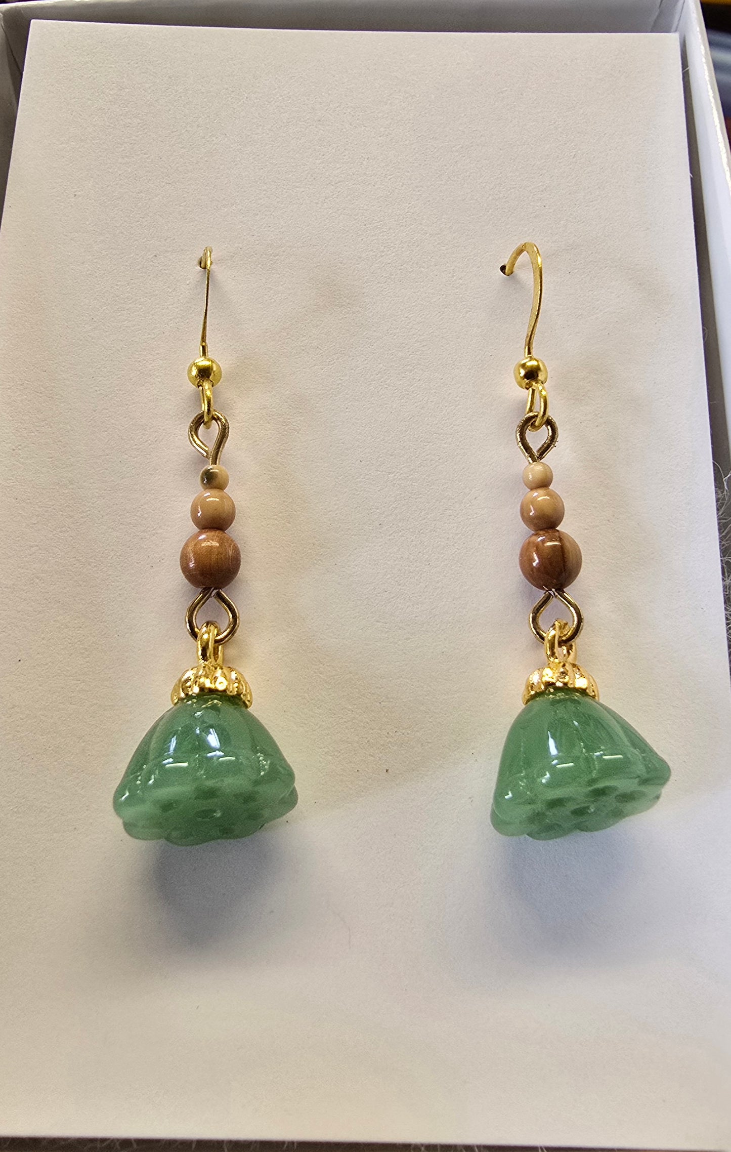 Tiny Fossil Mammoth Ivory Bead Earrings