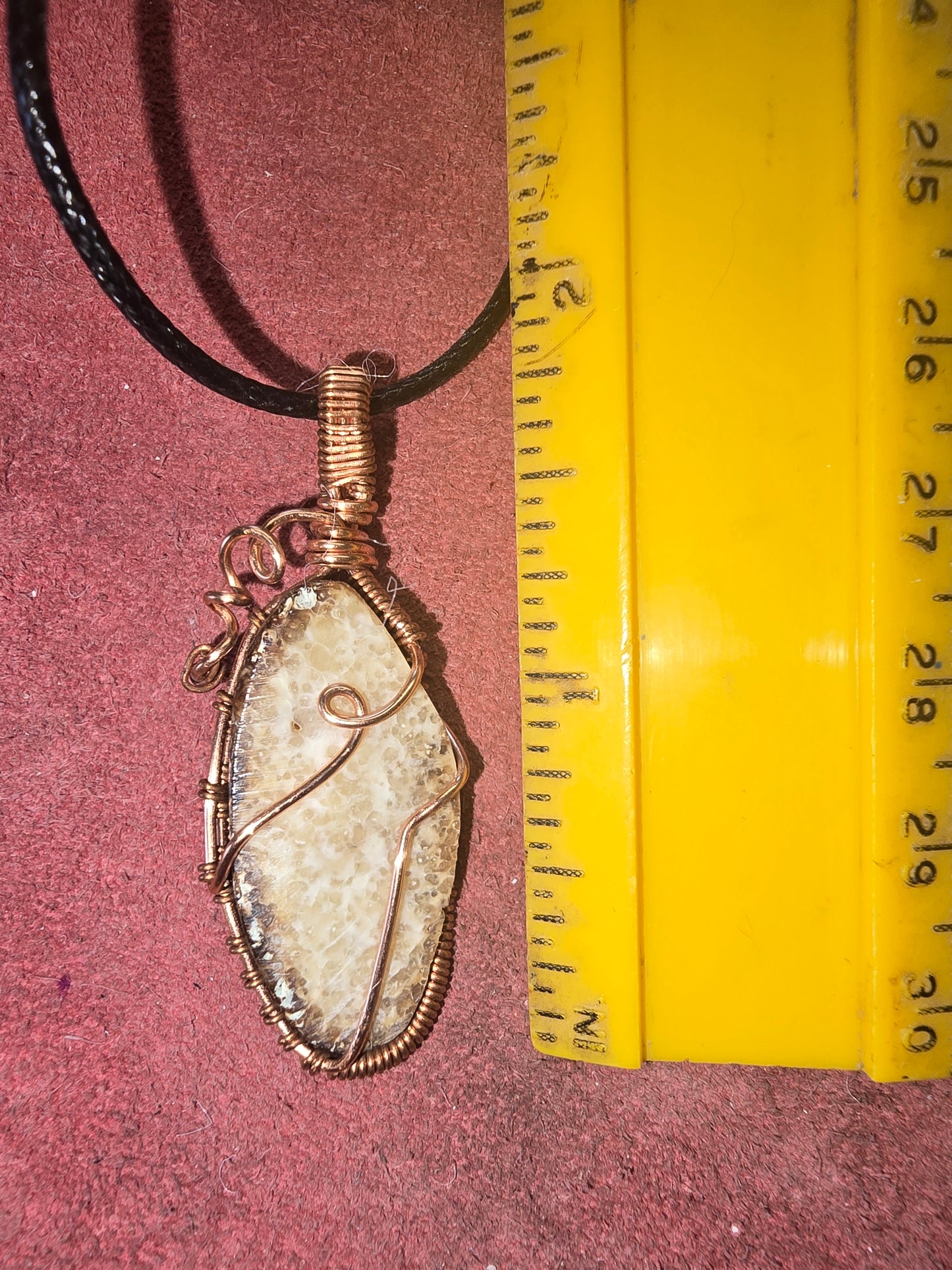 Beach Comber's Wire Wrapped Fossil Walrus lvory Necklace