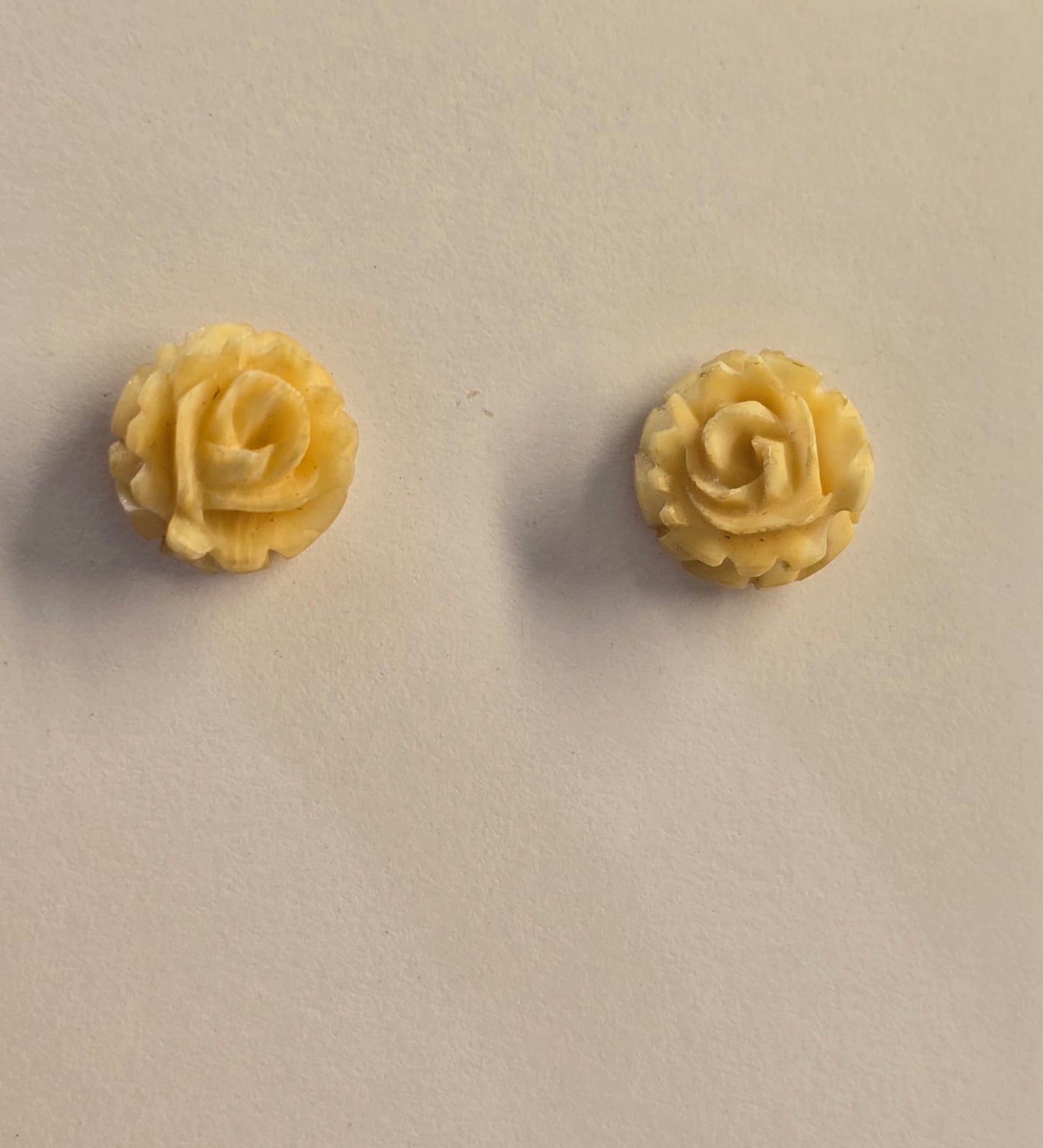 Handcarved Fossil Mammoth Ivory Post Earrings