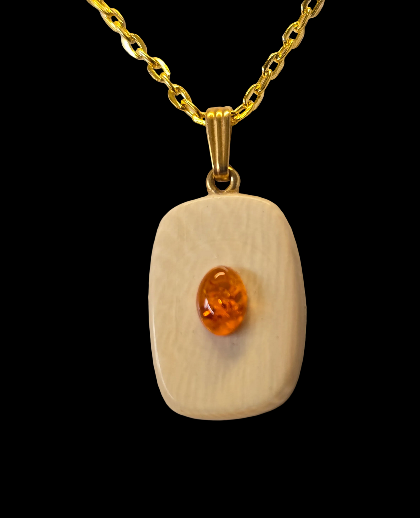 Baltic Amber and Fossil Mammoth Ivory Necklace