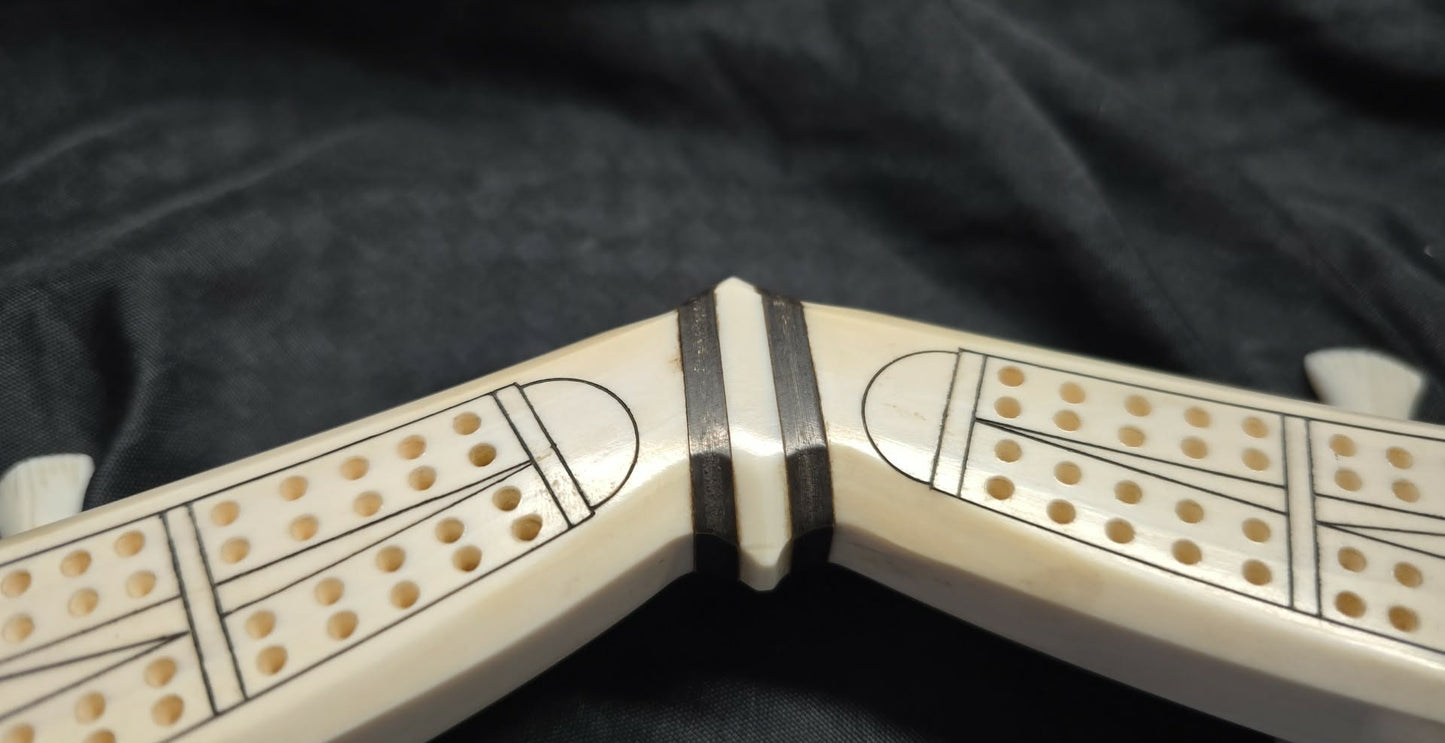 Alaskan Native Made Walrus lvory Cribbage Board